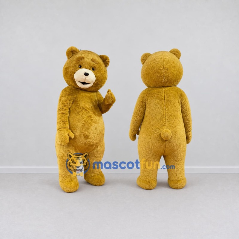 Custom Golden Brown Teddy Bear Mascot Costume Adult Full Body Suit for Community Events