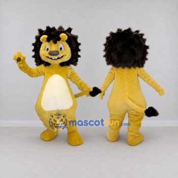 Custom Yellow and Black Lion Mascot Costume Adult Full Body Suit for School Events