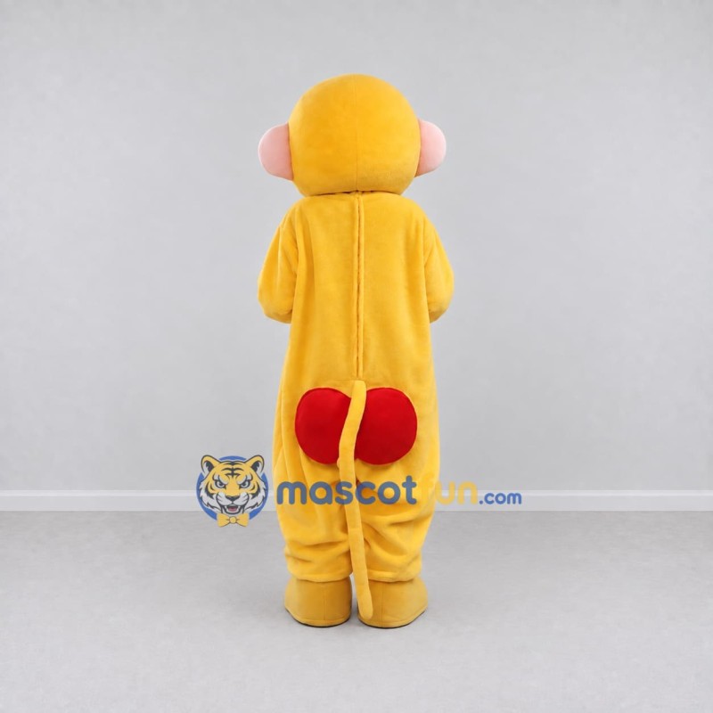 Custom Yellow and White Monkey Mascot Costume Adult Full Body Suit for School Events Custom Yellow and White Monkey Mascot Costume Adult Full Body Suit for School Events