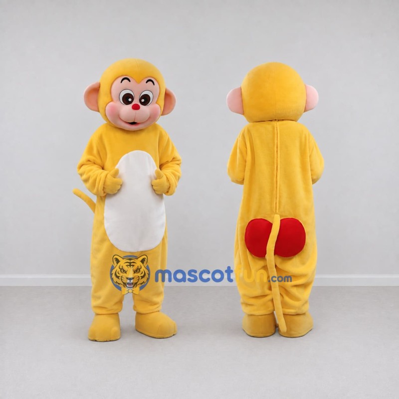 Custom Yellow and White Monkey Mascot Costume Adult Full Body Suit for School Events Custom Yellow and White Monkey Mascot Costume Adult Full Body Suit for School Events