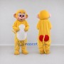Custom Yellow and White Monkey Mascot Costume Adult Full Body Suit for School Events