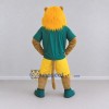 Custom Tan Green and Yellow Lion in Sportswear Mascot Costume Adult Full Body Suit for Sports Events Custom Tan Green and Yellow Lion in Sportswear Mascot Costume Adult Full Body Suit for Sports Events