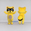 Custom Yellow and Black Raccoon Character Mascot Costume Adult Full Body Suit for School Events