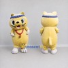 Custom Yellow and White Cat with Headband Mascot Costume Adult Full Body Suit for School Events Custom Yellow and White Cat with Headband Mascot Costume Adult Full Body Suit for School Events