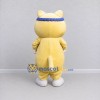 Custom Yellow and White Cat with Headband Mascot Costume Adult Full Body Suit for School Events Custom Yellow and White Cat with Headband Mascot Costume Adult Full Body Suit for School Events