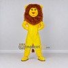 Custom Yellow and Brown Lion Mascot Costume Adult Full Body Suit for School Events