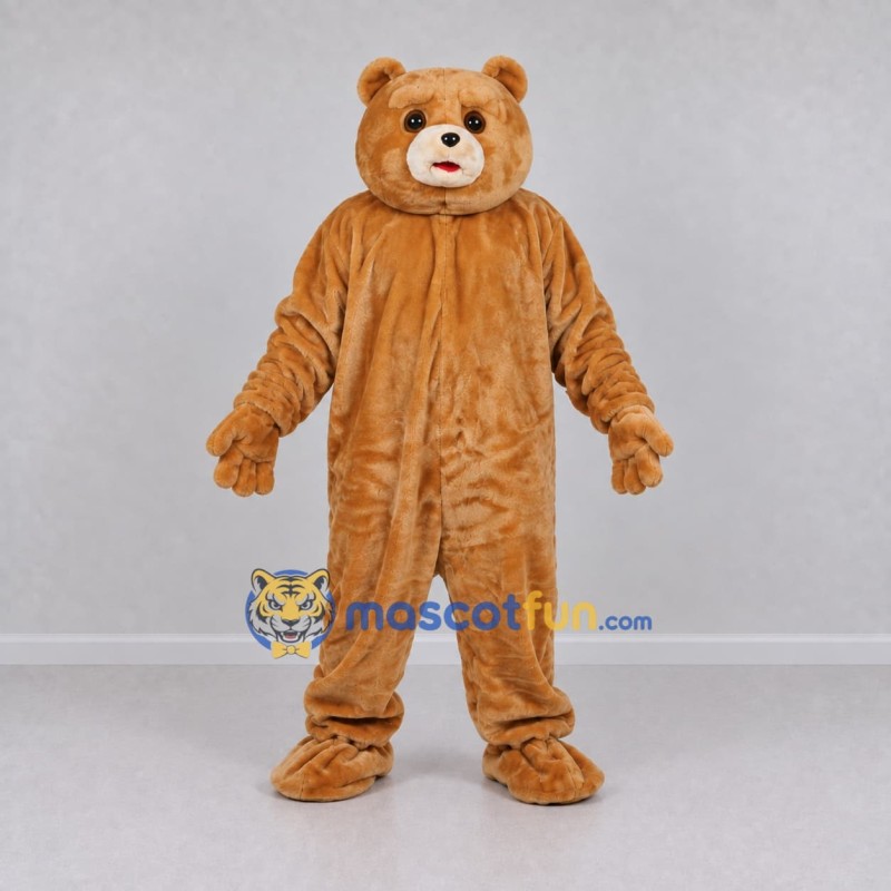 Custom Light Brown Teddy Bear Mascot Costume Adult Full Body Suit for Community Events Custom Light Brown Teddy Bear Mascot Costume Adult Full Body Suit for Community Events