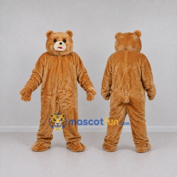 Custom Light Brown Teddy Bear Mascot Costume Adult Full Body Suit for Community Events