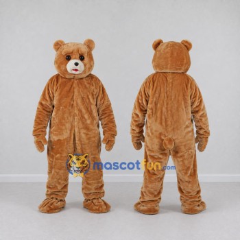Custom Light Brown Teddy Bear Mascot Costume Adult Full Body Suit for Community Events