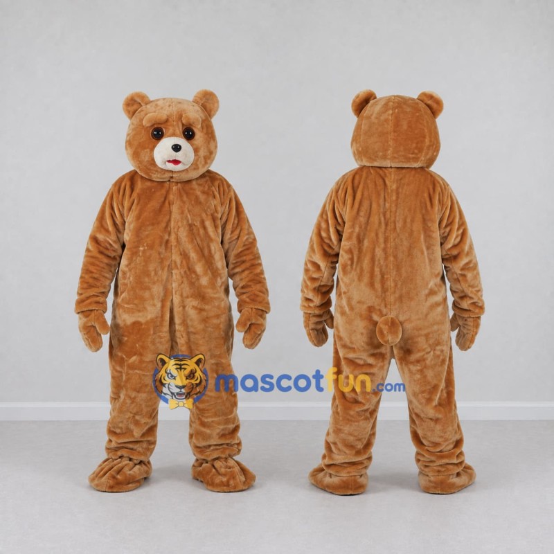Custom Light Brown Teddy Bear Mascot Costume Adult Full Body Suit for Community Events Custom Light Brown Teddy Bear Mascot Costume Adult Full Body Suit for Community Events