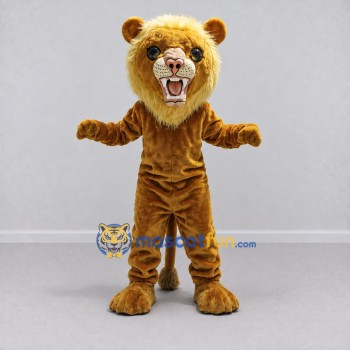 Custom Brown and Golden Yellow Lion Mascot Costume Adult Full Body Suit for School Events Custom Brown and Golden Yellow Lion Mascot Costume Adult Full Body Suit for School Events