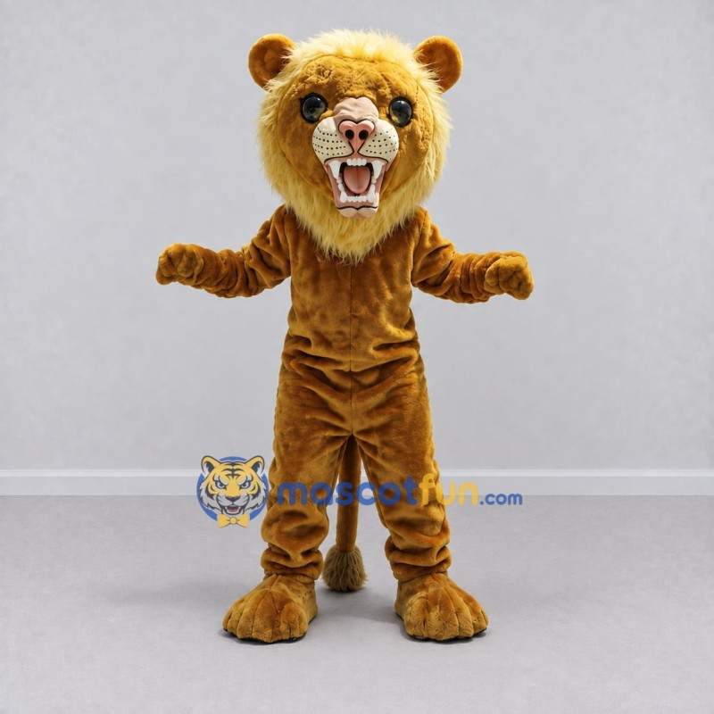 Custom Brown and Golden Yellow Lion Mascot Costume Adult Full Body Suit for School Events Custom Brown and Golden Yellow Lion Mascot Costume Adult Full Body Suit for School Events