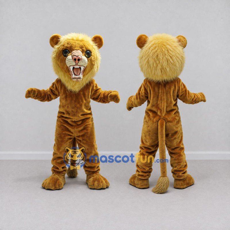 Custom Brown and Golden Yellow Lion Mascot Costume Adult Full Body Suit for School Events Custom Brown and Golden Yellow Lion Mascot Costume Adult Full Body Suit for School Events