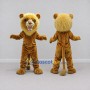 Custom Brown and Golden Yellow Lion Mascot Costume Adult Full Body Suit for School Events