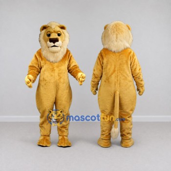 Custom Golden Tan and Cream Lion Mascot Costume Adult Full Body Suit for School Events