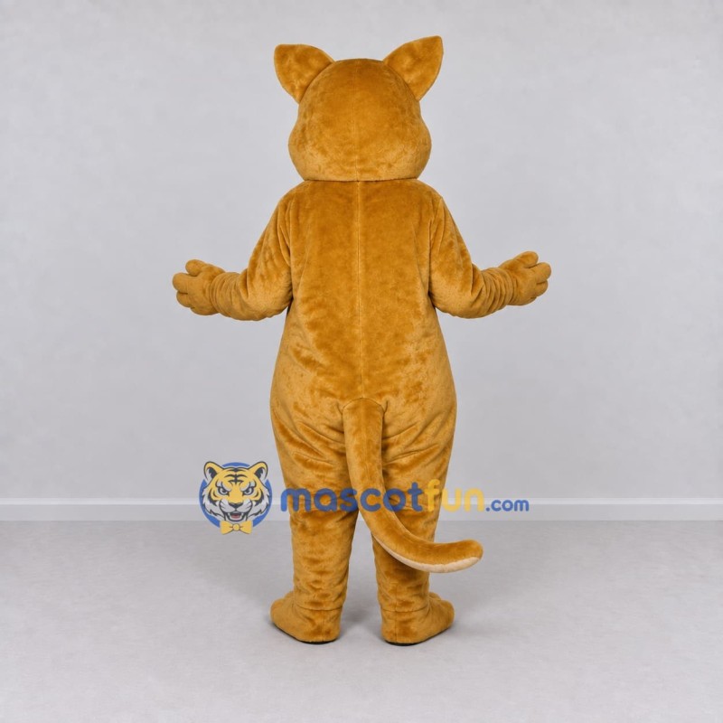 Custom Golden Brown Cat Mascot Costume Adult Full Body Suit for School Events