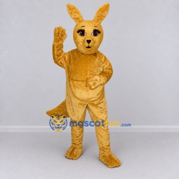 Custom Golden Yellow Kangaroo Mascot Costume Adult Full Body Suit for Wildlife Events Custom Golden Yellow Kangaroo Mascot Costume Adult Full Body Suit for Wildlife Events