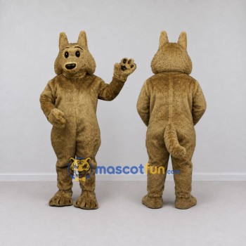 Custom Brown Dog Mascot Costume Adult Full Body Suit for School Events