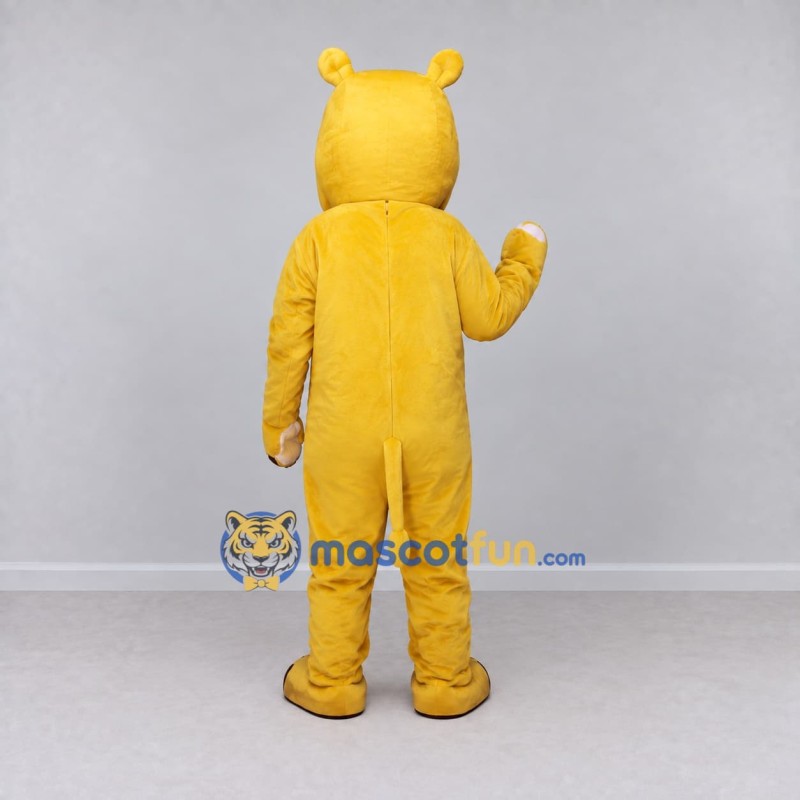 Custom Yellow and White Hippo Mascot Costume Adult Full Body Suit for School Events Custom Yellow and White Hippo Mascot Costume Adult Full Body Suit for School Events