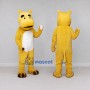 Custom Yellow and White Hippo Mascot Costume Adult Full Body Suit for School Events