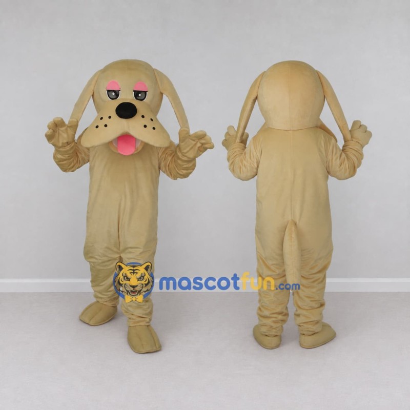 Custom Tan Dog Mascot Costume Adult Full Body Suit for School Events Custom Tan Dog Mascot Costume Adult Full Body Suit for School Events