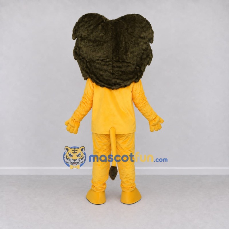 Custom Yellow and Dark Brown Lion Mascot Costume Adult Full Body Suit for School Events Custom Yellow and Dark Brown Lion Mascot Costume Adult Full Body Suit for School Events