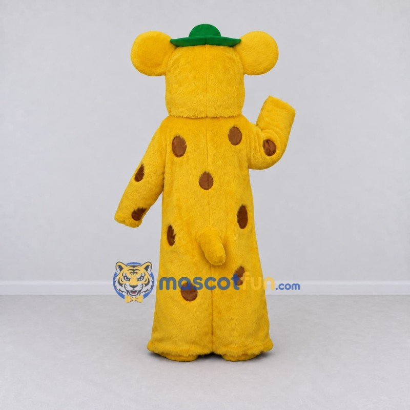Custom Yellow Brown and Green Mouse in Polka Dot Outfit Mascot Costume Adult Full Body Suit for Theme Parties Custom Yellow Brown and Green Mouse in Polka Dot Outfit Mascot Costume Adult Full Body Suit for Theme Parties