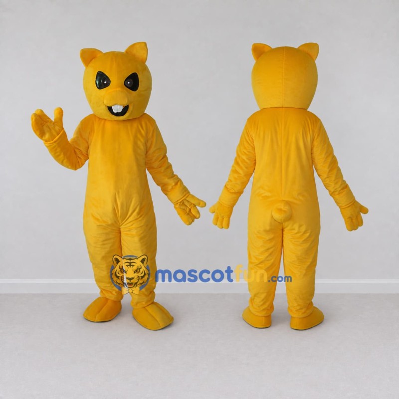 Custom Golden Yellow Rodent Character Mascot Costume Adult Full Body Suit for School Events Custom Golden Yellow Rodent Character Mascot Costume Adult Full Body Suit for School Events