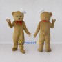 Custom Tan White and Red Teddy Bear Sailor Mascot Costume Adult Full Body Suit for Theme Parties