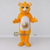 Custom Orange and White Bear with Sun Emblem Mascot Costume Adult Full Body Suit for School Events Custom Orange and White Bear with Sun Emblem Mascot Costume Adult Full Body Suit for School Events
