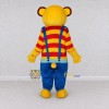 Custom Yellow Red and Blue Bear in Suspenders Mascot Costume Adult Full Body Suit for School Events Custom Yellow Red and Blue Bear in Suspenders Mascot Costume Adult Full Body Suit for School Events