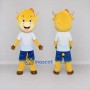 Custom Yellow White and Blue Goat in Sportswear Mascot Costume Adult Full Body Suit for Sports Events