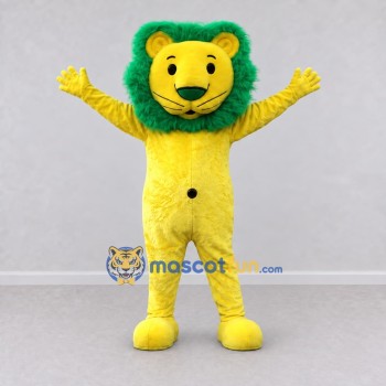 Custom Yellow and Green Lion Mascot Costume Adult Full Body Suit for School Events Custom Yellow and Green Lion Mascot Costume Adult Full Body Suit for School Events