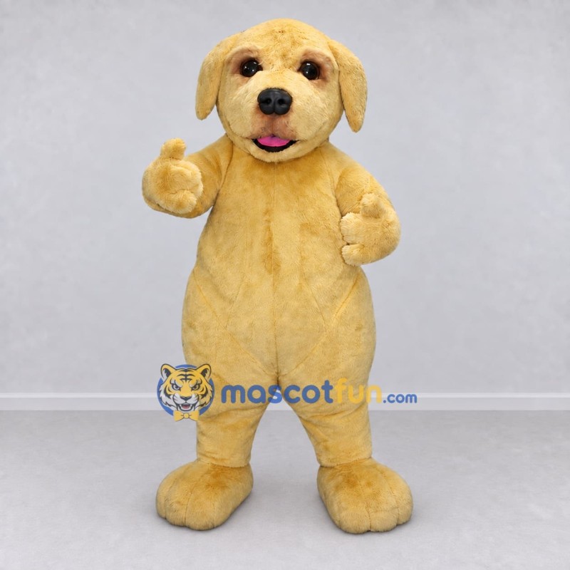 Custom Golden Yellow Dog Mascot Costume Adult Full Body Suit for Community Events