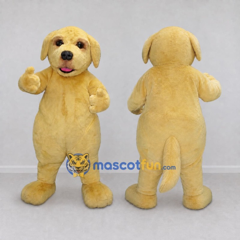 Custom Golden Yellow Dog Mascot Costume Adult Full Body Suit for Community Events