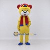 Custom Yellow and Red Bear in Hat and Scarf Mascot Costume Adult Full Body Suit for Winter Events Custom Yellow and Red Bear in Hat and Scarf Mascot Costume Adult Full Body Suit for Winter Events