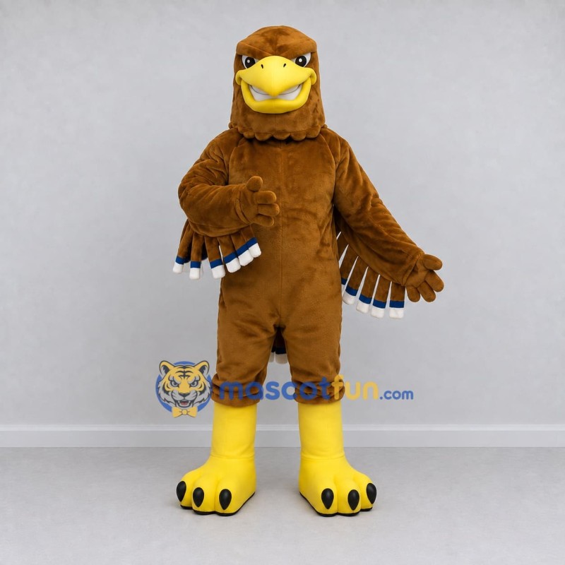 Custom Brown and Yellow Eagle Mascot Costume Adult Full Body Suit for Sports Events Custom Brown and Yellow Eagle Mascot Costume Adult Full Body Suit for Sports Events
