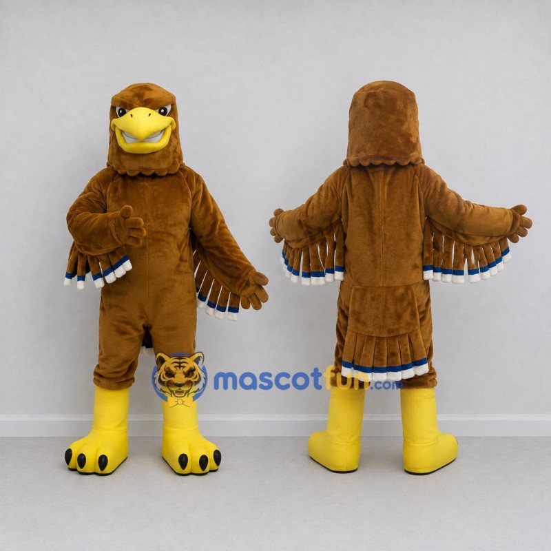 Custom Brown and Yellow Eagle Mascot Costume Adult Full Body Suit for Sports Events Custom Brown and Yellow Eagle Mascot Costume Adult Full Body Suit for Sports Events