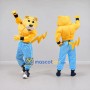 Custom Yellow and Blue Muscular Fantasy Cat Mascot Costume Adult Full Body Suit for Theme Parties