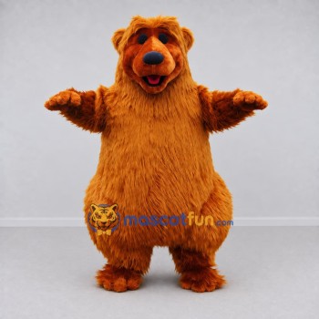 Custom Orange Brown Bear Mascot Costume Adult Full Body Suit for School Events Custom Orange Brown Bear Mascot Costume Adult Full Body Suit for School Events