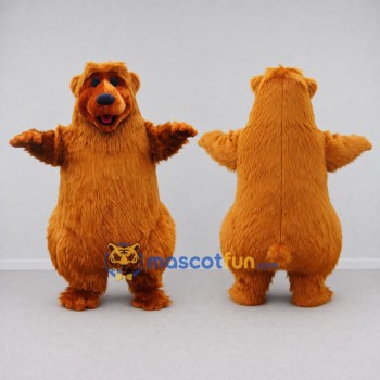Custom Orange Brown Bear Mascot Costume Adult Full Body Suit for School Events