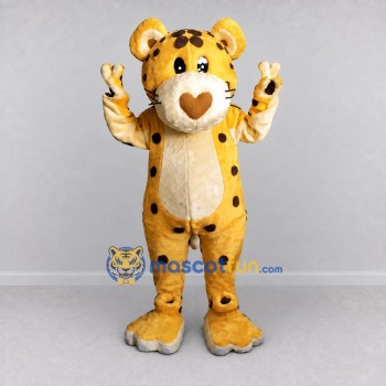Custom Yellow and Brown Spotted Big Cat Mascot Costume Adult Full Body Suit for Wildlife Events Custom Yellow and Brown Spotted Big Cat Mascot Costume Adult Full Body Suit for Wildlife Events