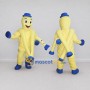 Custom Yellow and Blue Octopus in Hat Mascot Costume Adult Full Body Suit for Ocean Events