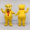 Custom Yellow and Red Teddy Bear with Bow Tie Mascot Costume Adult Full Body Suit for Community Events