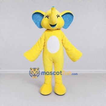 Custom Yellow and Blue Elephant Mascot Costume Adult Full Body Suit for School Events Custom Yellow and Blue Elephant Mascot Costume Adult Full Body Suit for School Events