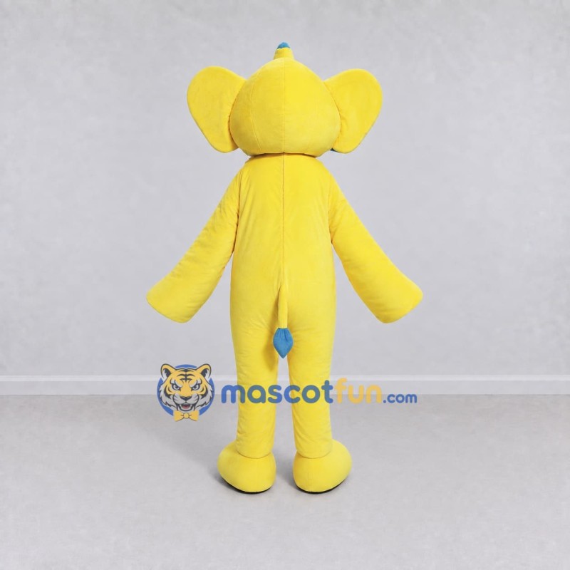 Custom Yellow and Blue Elephant Mascot Costume Adult Full Body Suit for School Events Custom Yellow and Blue Elephant Mascot Costume Adult Full Body Suit for School Events