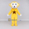 Custom Yellow and White Monkey with Star Emblem Mascot Costume Adult Full Body Suit for School Events Custom Yellow and White Monkey with Star Emblem Mascot Costume Adult Full Body Suit for School Events