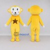 Custom Yellow and White Monkey with Star Emblem Mascot Costume Adult Full Body Suit for School Events