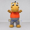 Custom Yellow Orange and Gray Hippo in T Shirt Mascot Costume Adult Full Body Suit for School Events Custom Yellow Orange and Gray Hippo in T Shirt Mascot Costume Adult Full Body Suit for School Events