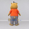 Custom Yellow Orange and Gray Hippo in T Shirt Mascot Costume Adult Full Body Suit for School Events Custom Yellow Orange and Gray Hippo in T Shirt Mascot Costume Adult Full Body Suit for School Events